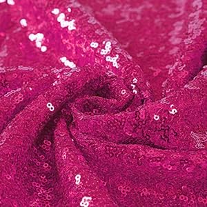 Fuchsia Sequin Curtains 2FTx8FT 2 Sequin Backdrop Curtains Panels Sparkly - Image 4