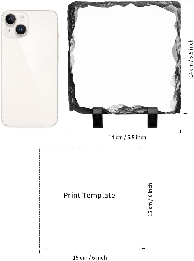 PYD Life 12 Pack Sublimation Photo Slates Rock Blanks 5.5 x 5.5 Inch Bulk - Image 2