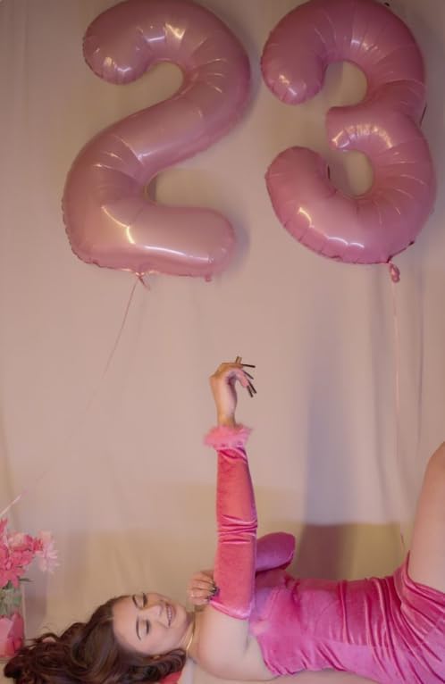 40 Inch Pearlescent Pink 3 Large Number Balloon, 3 13 23 30 33 36 38 Pearl Pink - Image 6