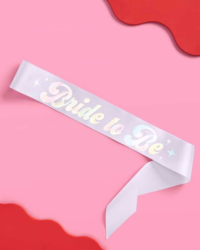 xo, Fetti Bride to Be Iridescent Sash | Bachelorette Party Decorations - Image 2
