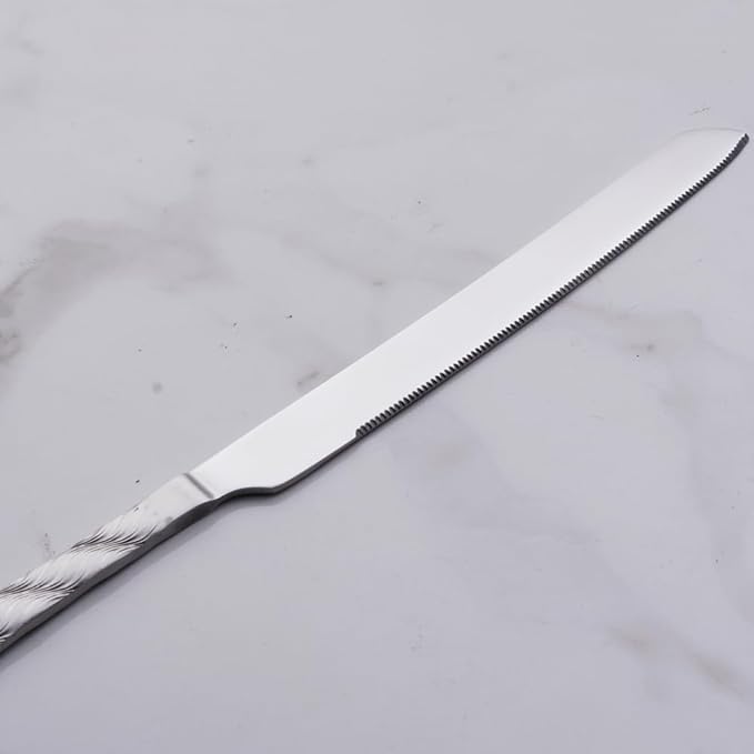 Silver Cake Cutting Set, Stainless Steel Cake Knife and Server Set, Cake Pie - Image 5