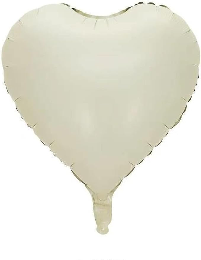 10pc Cream White Heart Balloons by LHOAVWE