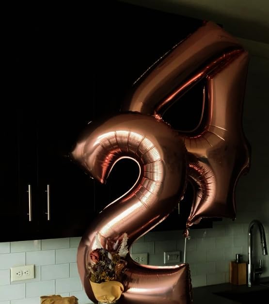 40 Inch Dark Brown Large Number 4 Balloons, Giant Foil Number Four 14 24 34 40 - Image 4