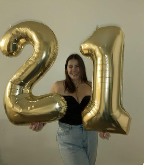 Light Gold 40 Inch Big Number Balloon Birthday Decoration, Number 2 Helium - Image 4