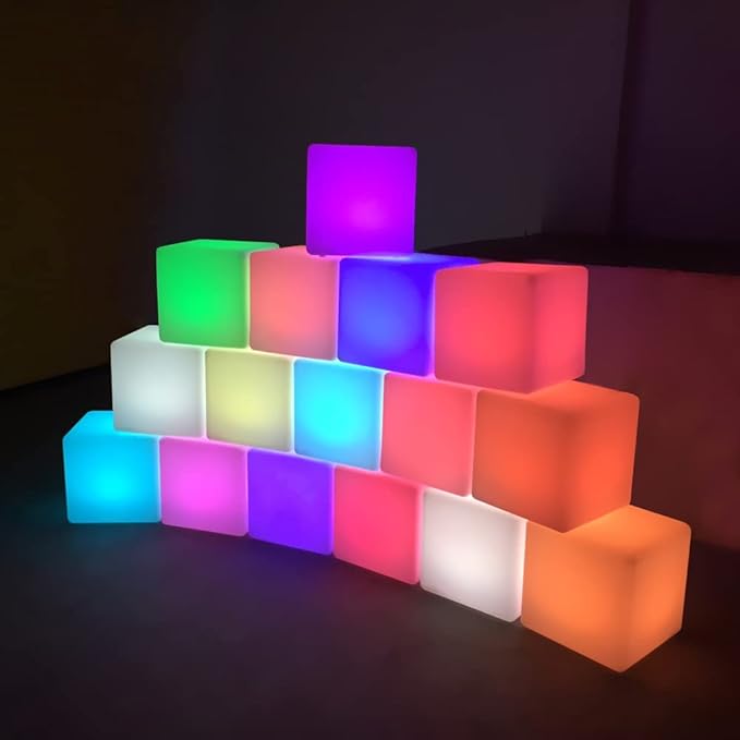 Mr.Go 10-inch Rechargeable LED Cube Light w/Remote, 16 RGB Colors & Dimmable - Image 3