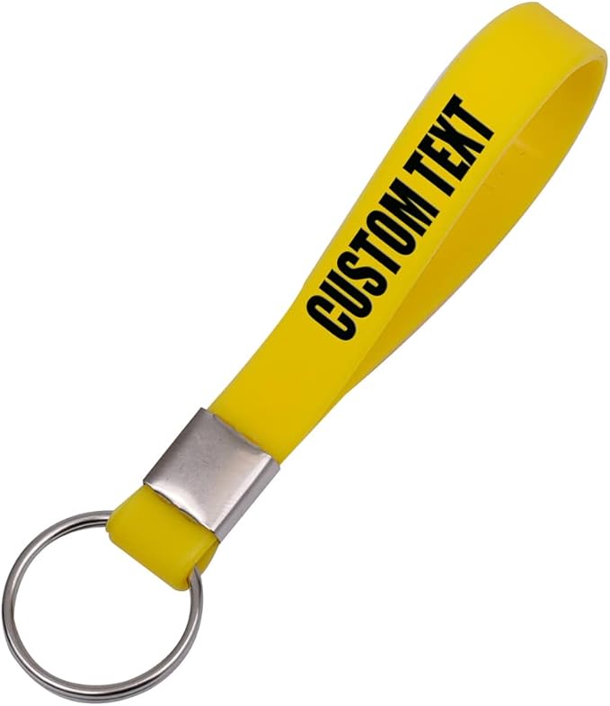 50 Custom Keychains Silicone Personalized Keyrings Customized Bulk by RIYIN