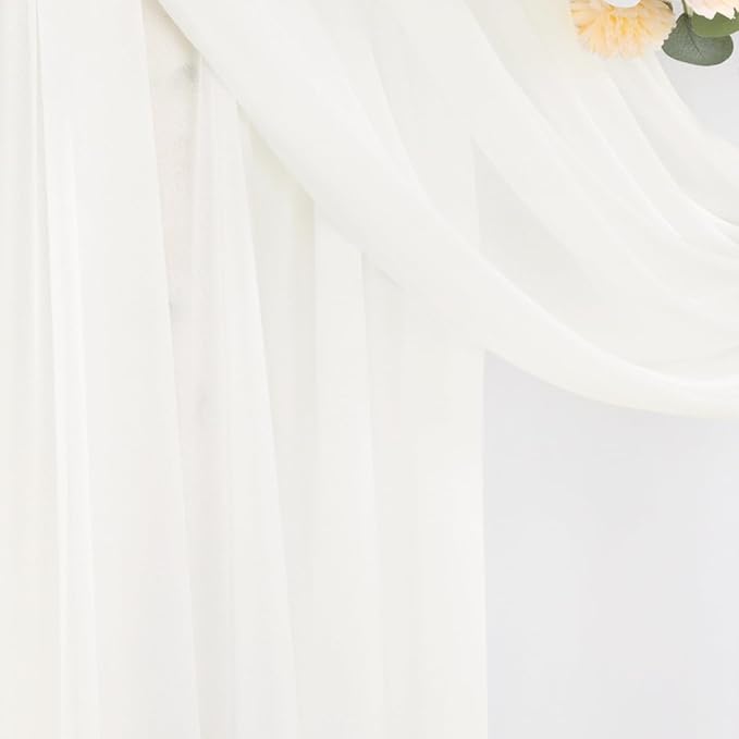 Ivory Wedding Arch Draping Fabric 2 Panels 29" x 20 FT White Drapes - Image 4