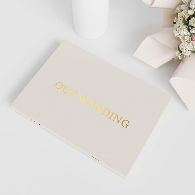 OUR WEDDING - GOLD FOIL Luxury Linen Bound Video Book Video Album Up to 2.5 - Image 3