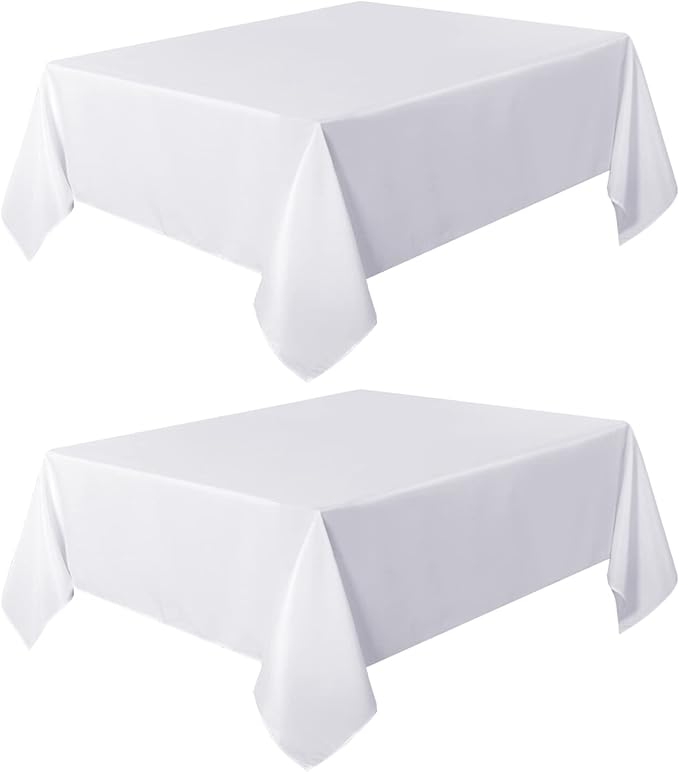 sancua 2 Pack White Tablecloth 54 x 54 Inch, Stain and Wrinkle Resistant Square - Image 8