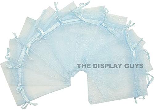 TheDisplayGuys 48-Pack 3x4 Blue Sheer Organza Gift Bags - Image 3
