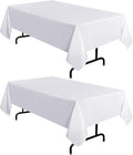 sancua 2 Pack White Tablecloth 60 x 120 Inch, Rectangle 8 Feet Table Cloth by sancua