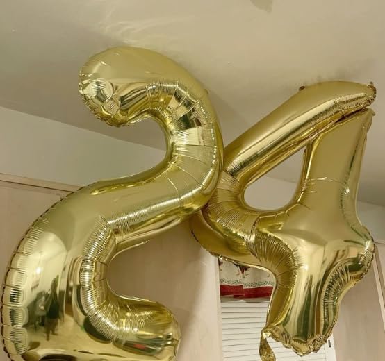 40 Inch Light Gold Large Number 4 Birthday Balloon, Giant Number Four 14 24 34 - Image 5