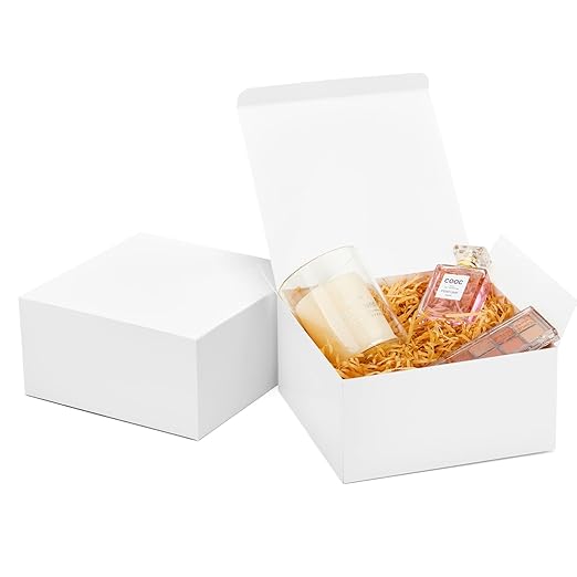 MESHA 8x8x4 Gift Box 10 Pack White Gift Boxes by MESHA