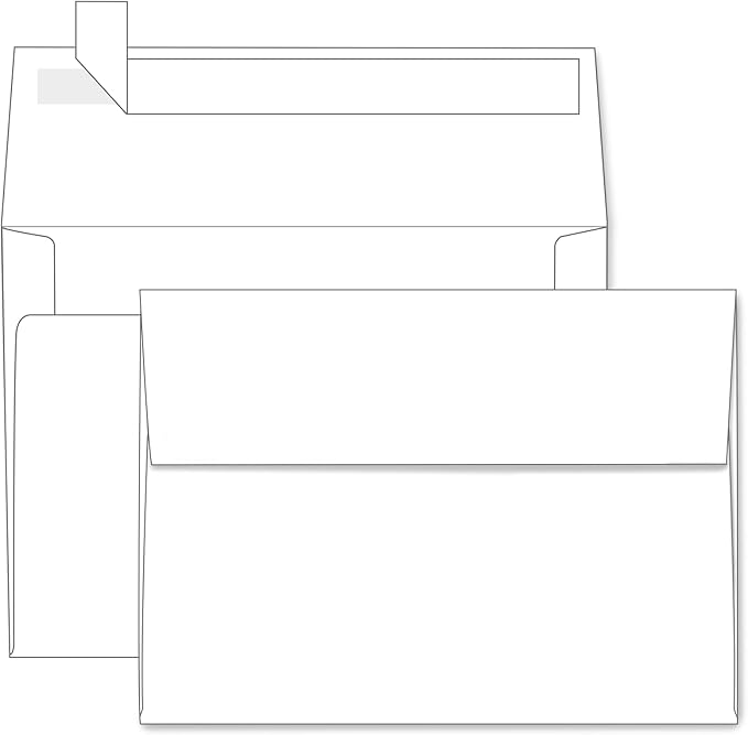 A7 White Self Seal Envelopes 100 Pack, Goefun Printable Envelopes by Goefun