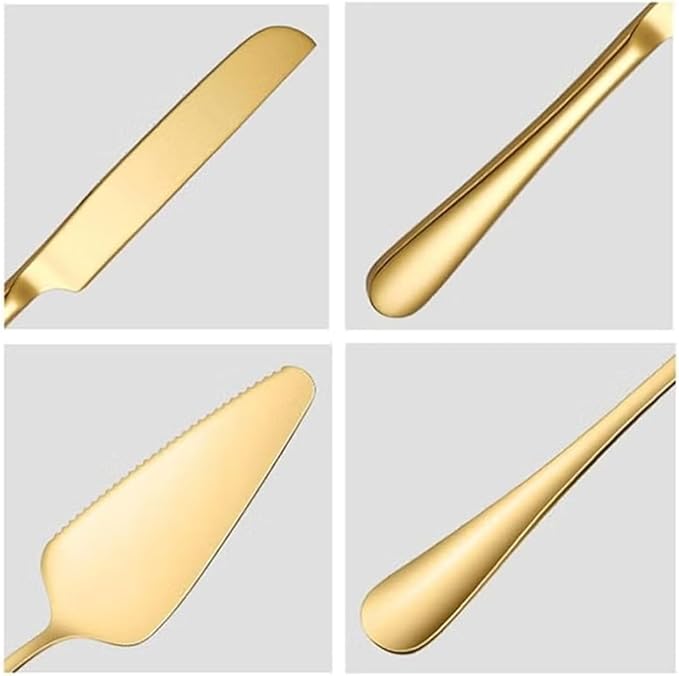 Elegant Gold Cake Cutting Set - Image 6