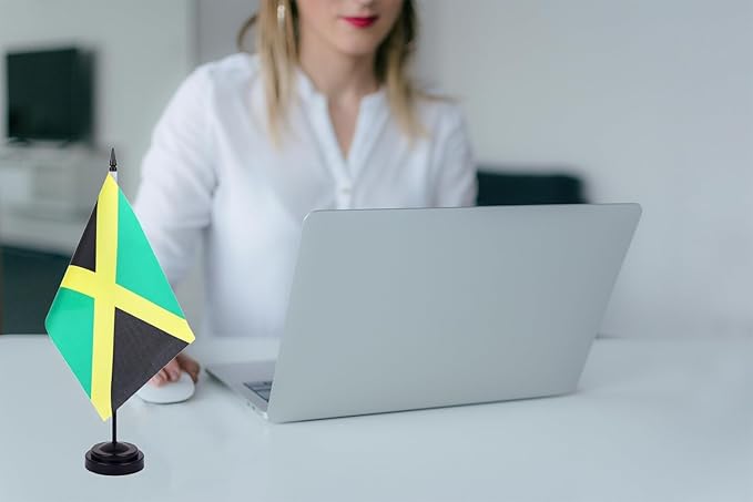 WXTWK 2 Pack Jamaica Flag Jamaica Deluxe Desk Flag Set - Image 6