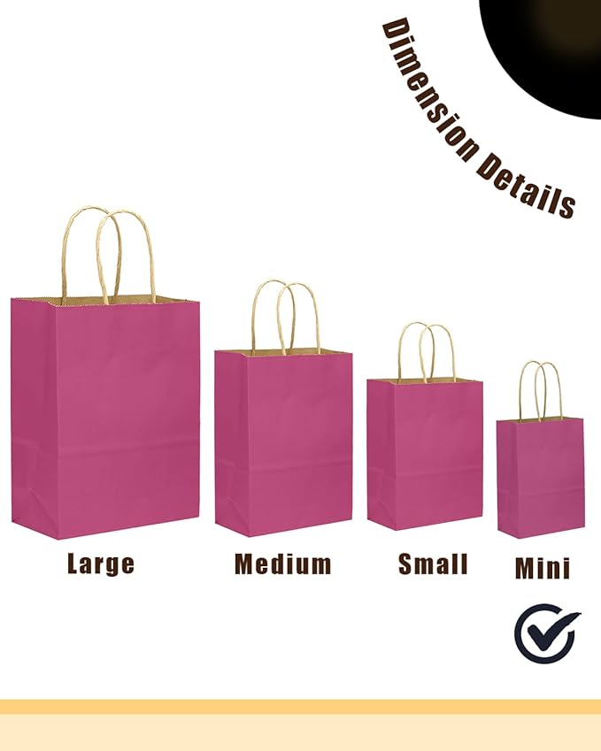qiqee 24 Pcs Rosy Mini Paper Gift Bags - Image 2