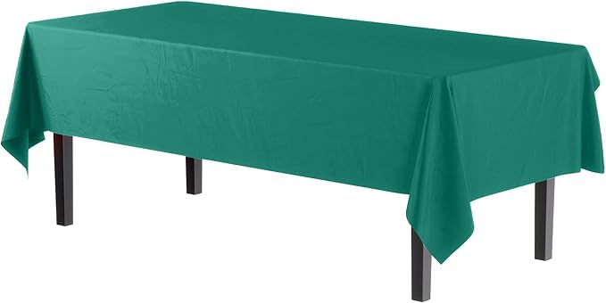 Party Solids Pack Of 12 Premium Plastic Tablecloth 54 Inch x 108 Inch Rectangle - Image 2