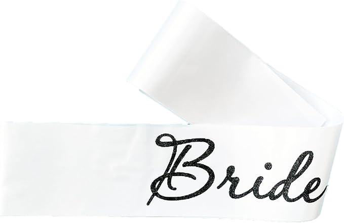 White Bride to Be Sash for Bridal Shower Bachelorette Party Wedding Hen Party - Image 3