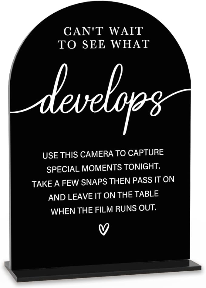 Acrylic Wedding Sign Can't Wait to See What Develops Sign by KongMoTree