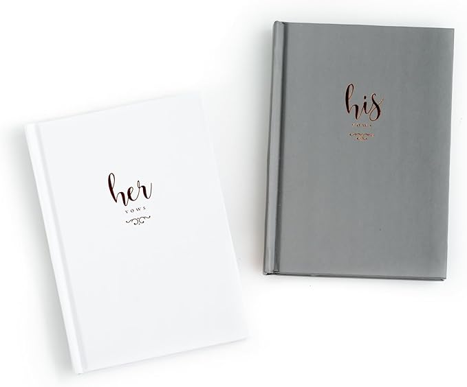 GSM Brands Wedding Vow Books His and Her Hardcover, Ivory Pages by GSM+Brands