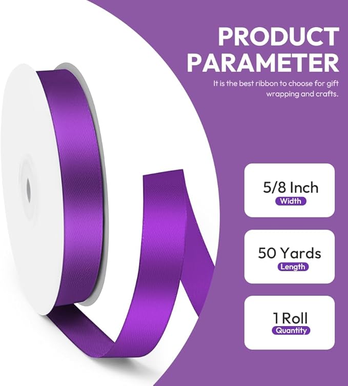 5/8" x 50 Yards Satin Ribbon - Image 2