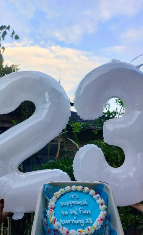 40 Inch White 3 Large Number Balloon, 3 13 23 30 33 36 White Birthday Party - Image 6
