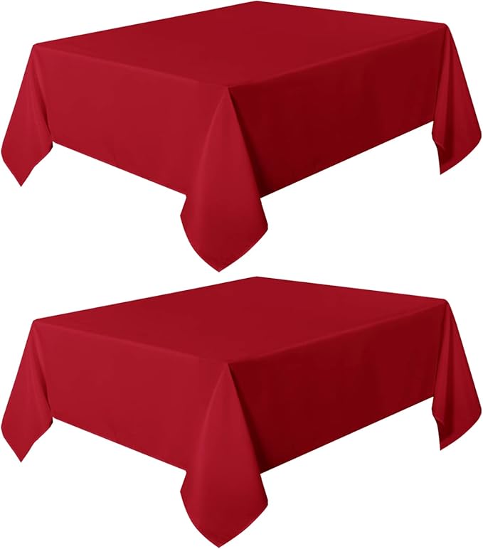 sancua 2 Pack Red Tablecloth 54 x 54 Inch, Stain and Wrinkle Resistant Square - Image 9