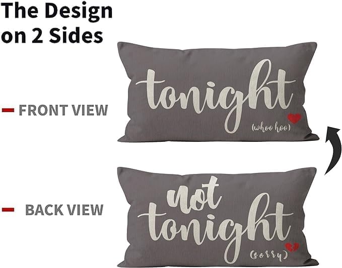 Mancheng-zi Bridal Pillow Cover, Funny Couples Reversible Linen Pillow Cover - Image 5