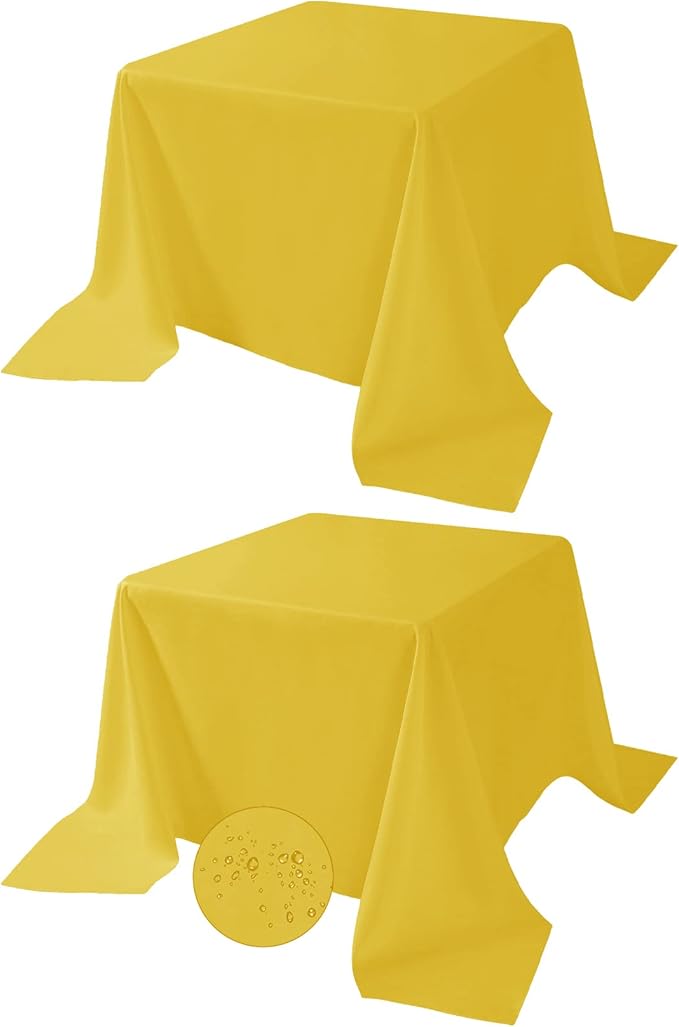 Fokitut 2 Pack Waterproof Square Tablecloth, 90x90 Inch, Stain Resistant and by BalsaCircle