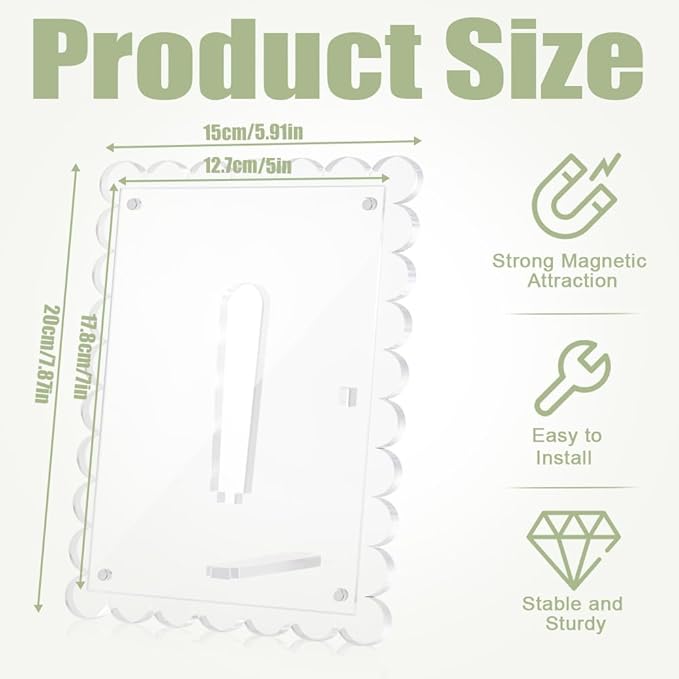 3 PCS 5x7 Inch Acrylic Picture Frames, Double Sided Transparent Magnetic Photo - Image 3