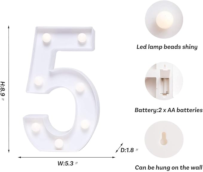 Foaky Decorative Led Marquee Light Up Number, Marquee Light Up Number Sign - Image 6