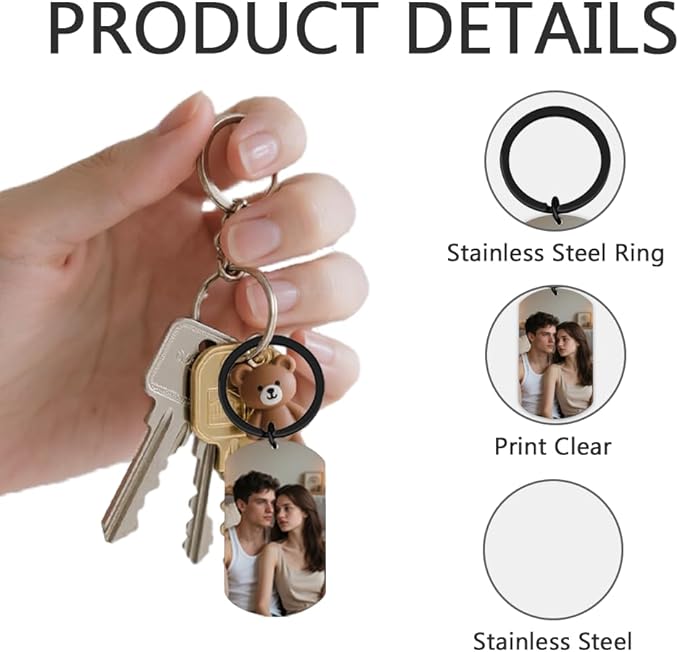Personalised Keyring with Custom Photo & Text - Image 3