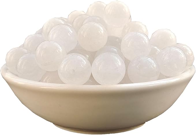 Stone Beads 6mm 140pcs White Jade Beads Round Loose Gemstones Beads by ABOKOY