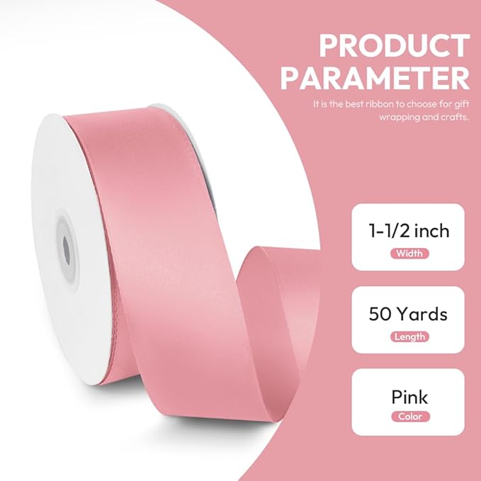 1-1/2" x 50 Yards Satin Ribbon - Image 2