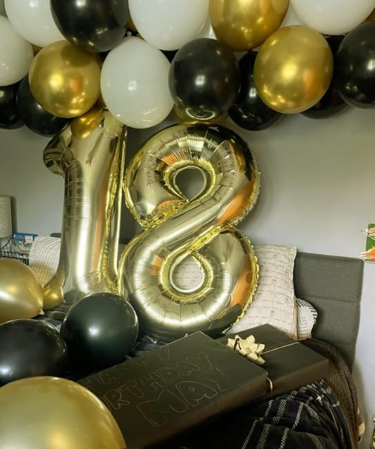 Light Gold Foil Number 8 Balloon 40 Inch, Helium Mylar Eight Number 8 18 28 38 - Image 7