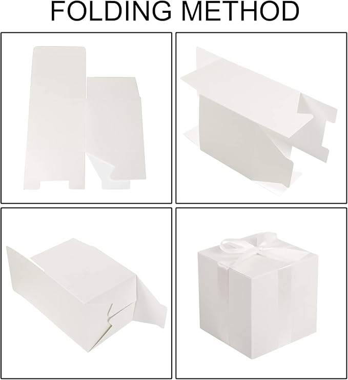 COTOPHER Small Gift Boxes 25 Pack 6x6x6 inches White Gift Boxes - Image 6