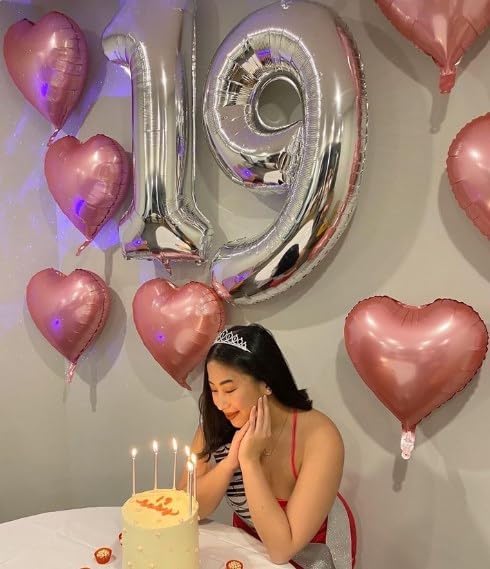 40 Inch Big Silver 19 Balloon Number, Jumbo Giant Happy 19th 19 Birthday Party - Image 7