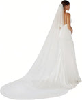 1 Tier Pearl Wedding Bridal Veil by Unknown