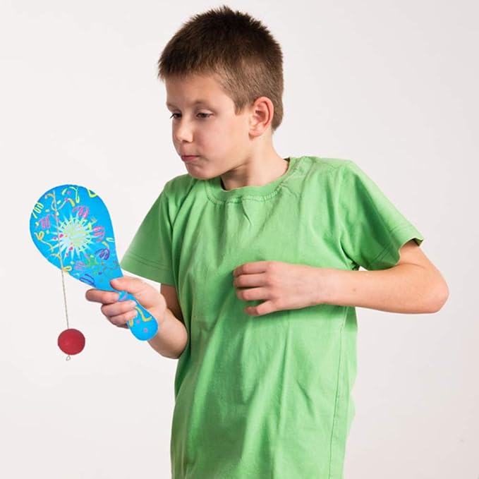 ArtCreativity Neon Paddle Balls, 9.25 Inch Plastic Paddleball - Image 5