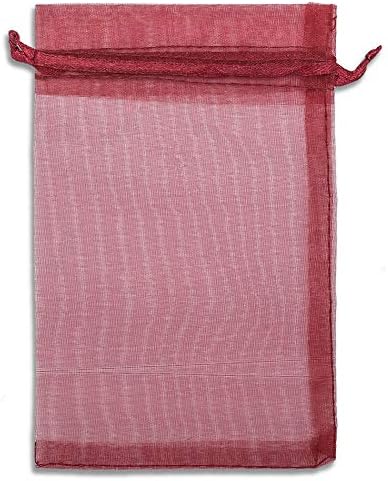 TheDisplayGuys 100-Pack 6x8 Maroon Sheer Organza Gift Bags - Image 4