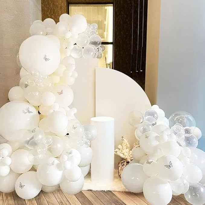 White Balloons, 12 Inch Pearl White Balloons - Image 5