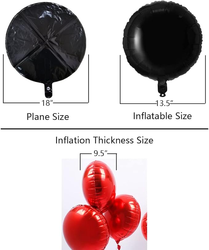 Black Foil Balloon Round Shaped Mylar Helium Balloons Graduation Party Balloons - Image 2