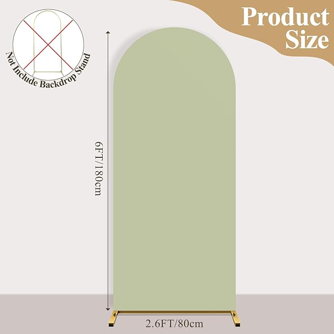 Ledido Wedding Arch Backdrop Cover 6FT Arch Covers Fitted Stretchy Spandex - Image 2
