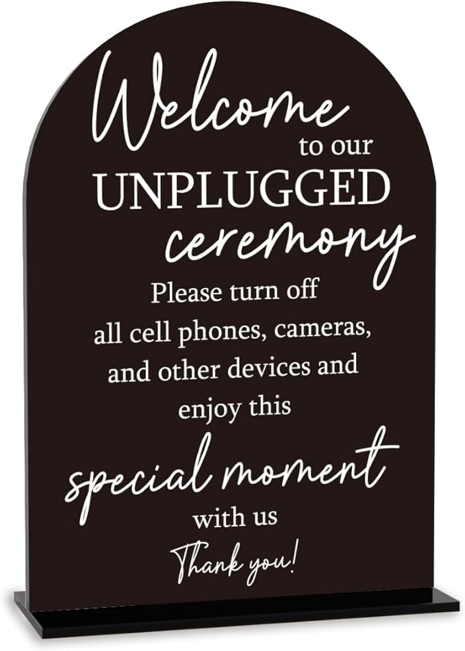 Unplugged Ceremony Sign, Wedding Welcome Sign, Engagement Bridal Shower Baby by Unknown