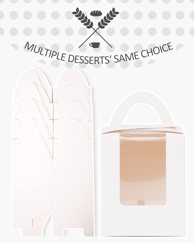 qiqee 100Packs Cupcake Boxes Individual Cupcake Holders Disposable White Single - Image 5
