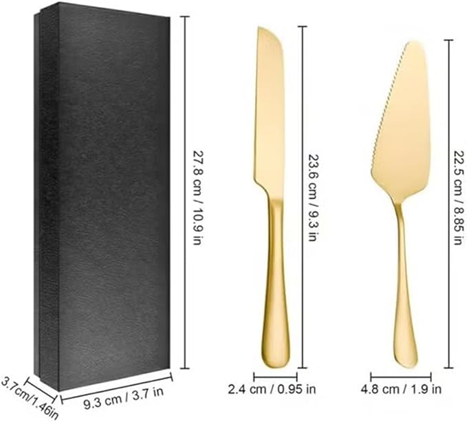 Elegant Gold Cake Cutting Set - Image 3