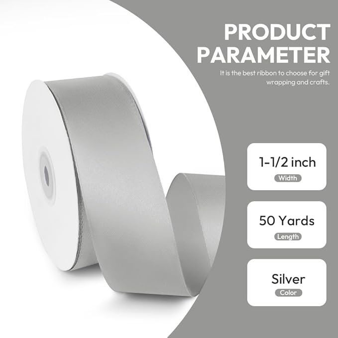 1-1/2" x 50 Yards Satin Ribbon - Image 2