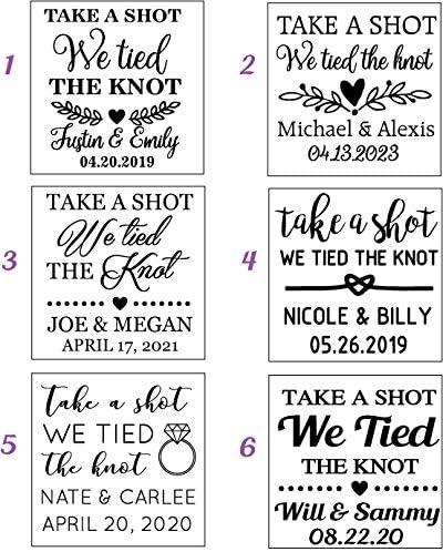 Personalized wedding favor shot glasses, FROSTED shot glass, take a shot we - Image 3