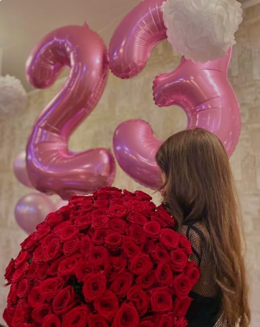 40 Inch Pink Mylar Foil Number 6 Birthday Balloon, Digital Balloons - Image 6